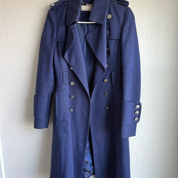 Karen Millen Navy Double-Breasted Trench Coat - Picture 1 of 3